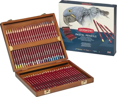Image de Pastels DERWENT, 48 pièces dans un coffret en bois