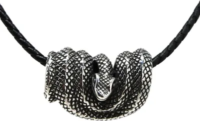 Produktbild von Lederkette Edelstahlkette 316L SCHLANGENKNOTEN 50 cm Leder 05-02