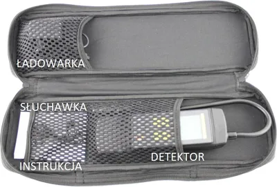 Produktbild von Detektorkoffer für testo 316-2, enthält Detektor, Ladegerät, Kopfhörer, Anleitung