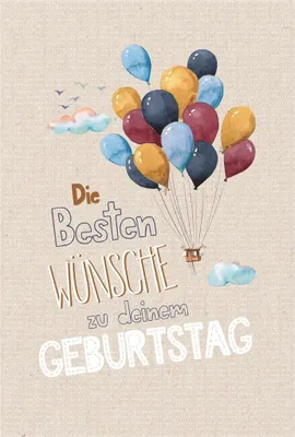 Produktbild von Geburtstag - Glückwunschkarte im Format 11,5 x 17 cm mit Umschlag