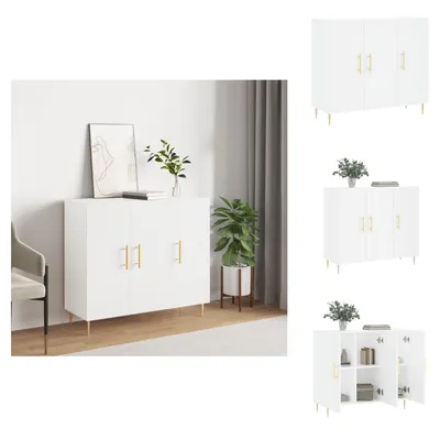 Image de vidaXL Sideboard Blanc 90x34x80 cm Bois composite - Sideboards