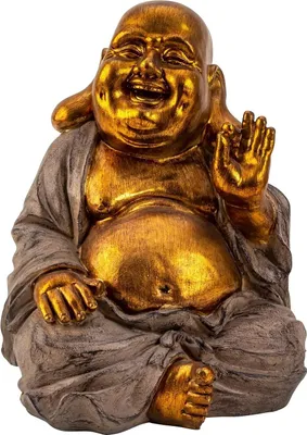 Produktbild von Happy Buddha Statue - innen/ausen - Kunststein - 33 x 25 cm