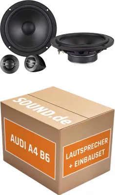 Produktbild von Lautsprecher Boxen Einbaupaket vorne Axton ATC165S passend für Audi A4 B6 + Avant/Kombi | 2x Tief-Mitteltöner 2x Hochtöner 2x Frequenzweiche