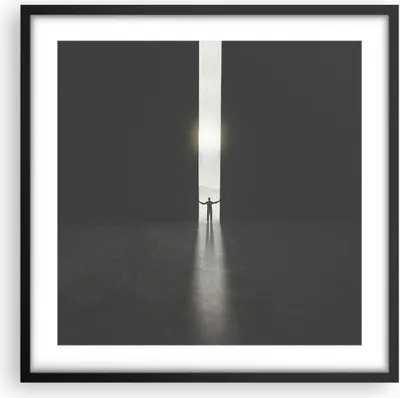 Produktbild von Gerahmtes Poster - Schwarzer Rahmen - Tor Mensch Licht - 50x50 cm - Wand Bild - Wanddeko - Wandbilder - Kunstposter - Wandposter - Bilderrahmen - Bilder - Kunstdruck - Wanddekoration - P2BAC50x50-4698