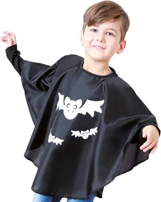 Produktbild von Cape Fledermaus Halloween Kostüm, Umhang für Kinder, Karneval Verkleidung (104/116)