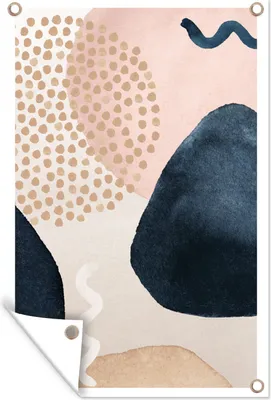 Produktbild von MuchoWow® 40x60 cm Outdoor-Poster Gartendeko Sichtschutz Garten Poster für den Garten  Aquarell - Abstrakt - Rosa