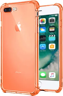 Produktbild von Smartphonica iPhone 7/8 Plus transparente  stoßfeste Silikonhülle mit Bumper - Orange