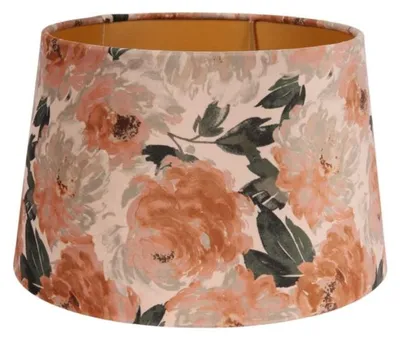Image de Abat-jour de 30 cm - Motifs floraux - Rose - Tissu