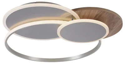 Image de PAUL NEUHAUS Plafonnier à LED 8329-79Reproduction bois argenté, 50 W, 6000 lm, CCT