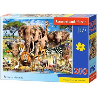 Image de Puzzle 200 pièces Animaux de la Savane - Castorland 222155