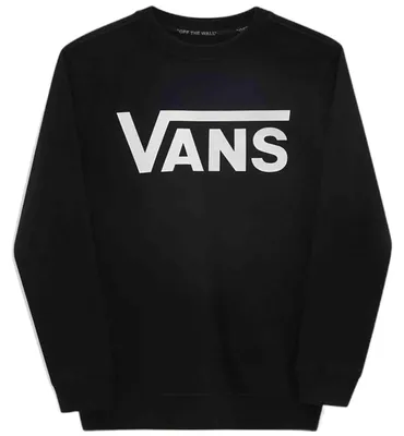 Obrázek produktu pro Vans Classic Crew Fleece, Dětský, Muži, Mikina, Černá, Bílá, Kulatý límec, Dlouhý rukáv