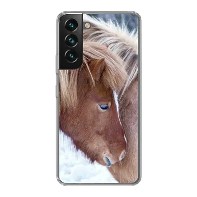 Produktbild von MuchoWow® Handyhülle Schutzhülle Hülle für Samsung Galaxy S22 Pferde - Fohlen - Schnee Silikon Softcase Handy Hülle - Mobiltelefonhülle