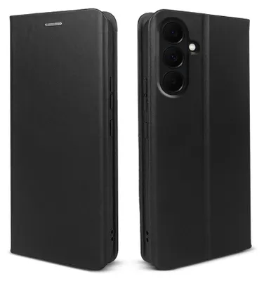 Produktbild von Handyhülle für Samsung Galaxy A27 5G Echtleder Flip Cover Hülle Case Kartenfach RFID Schutz Farbe: Schwarz