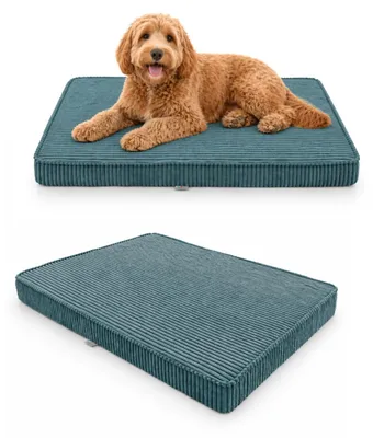 Produktbild von Hundebett Hundekissen Hundematte Cord Türkis 90X60X8 Cm