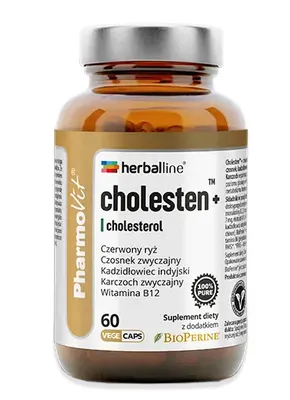 Obrázok produktu pre KAPSULKY NA SPRÁVNU HLADINU CHOLESTEROLU (CHOLESTEN+), BEZLEPKOVÉ, 60 ks - PHARMOVIT (HERBALLINE)