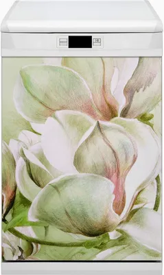 Produktbild von Magnet Folie für Geschirrspüler Magnete  Geschirrspüle Magnet für Spülmaschine 45x80 cm Nachbildung - Blumenmagnolien