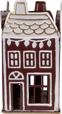 Produktbild von Clayre & Eef Teelichthalter Haus 12x12x22 cm Rot Metall