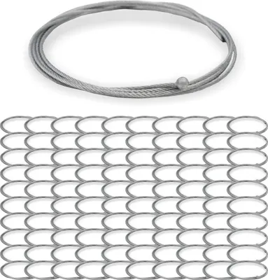 Produktbild von 100x Drahtseil Ø 1,5 mm, 7x7 mit Kugelnippel Ø 4,5 / 5,0 mm, Stahl verzinkt | Länge 1000 mm