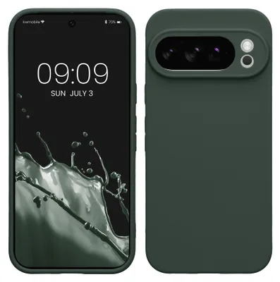 Produktbild von kwmobile Handyhülle für Google Pixel 10 Pro Hülle - weiches Handy Silikon Case - Schutzhülle Cover - Moosgrün