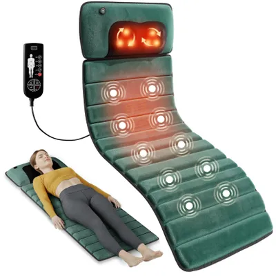 Produktbild von Shiatsu Massagematte - Ganzkörper Auflage - Tiefengewebsmassage - Für Rücken Nacken Beine - Abnehmbares Kissen - EU Stecker - Ohne Fußmassage