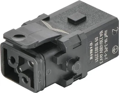 Produktbild von HARTING Han 1A Kompaktsteckverbinder Buchseneinsatz (F) Schraubanschluss, 3-polig+PE 400V/230V, 10A - 1 Stück