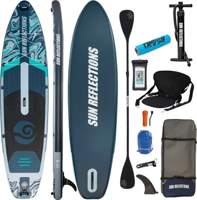 Immagine prodotto di SUP Board gonfiabile 11'6 Combo Forest Grey + boa per pagaia - Set con seggiolino da kayak e pagaia 2in1 - fino a 185 kg