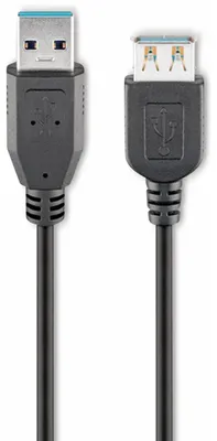 Image de Câble d'extension USB 3.0 SuperSpeed A mâle A femelle noir - longueur : 5,00 m