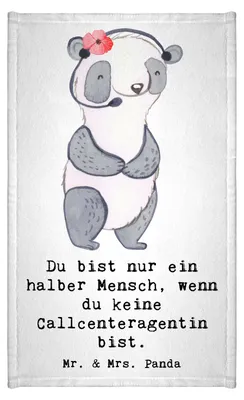 Produktbild von Mr. & Mrs. Panda Handtuch Callcenteragentin Herz - Weiß - Geschenk, Witzig, Lustig, Gästetuch, Spruch, Klein, Kundendienstmitarbeiterin, gästehandtuch, badezimmer