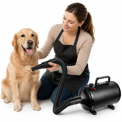 Produktbild von Hundetrockner 5,2HP/3800W, 4 Düsen, 50-70dB, stufenlos, Überhitzungsschutz – für Hunde & Katzen