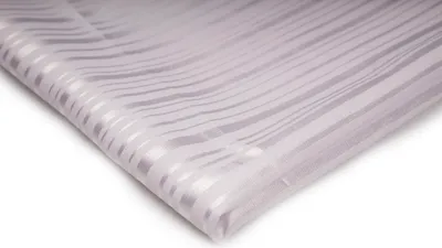 Immagine prodotto di Raso con motivo jacquard a righe, tessuto decorativo, bianco 50 x 150 cm