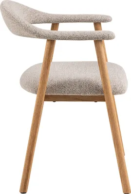 Immagine prodotto di Sedia da pranzo Addi con braccioli bouclé beige.
