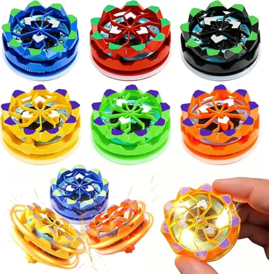 Productafbeelding van Fonkelende gyroscoop - Set van 6 - Cadeautje voor kinderverjaardagsspelletjes