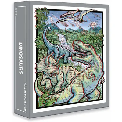 Zdjęcie produktu dla CLOUDBERRIES Puzzle Dinozaur 3D z okularami 500 elementów