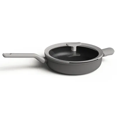 Produktbild von BergHOFF Leo 3950165, Rund, Wok-/Bratpfanne, Schwarz, Grau, Aluminium, 2,9 l, Glas
