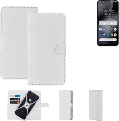 Produktbild von K-S-Trade Handy Hülle Schutz Hülle kompatibel mit Gigaset GS290 Cover Case Bookstyle Bumper weiß 1x