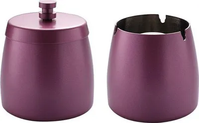 Immagine prodotto di Posacenere da tavolo in metallo con coperchio, per interni ed esterni - Rosa - Metallo