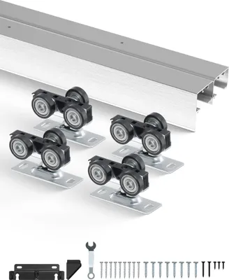 Obrázok produktu pre VEVOR sada koľajničiek pre príslušenstvo posuvných dverí 1524 mm, hliníková zliatina, vhodná pre šírku dverí 775 mm x 2, nosnosť príslušenstva posuvných dverí 68 kg