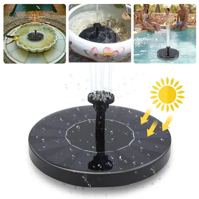 Image de Pompe solaire Jopassy 1.5W Fontaine Fontaine de jardin avec 6 styles de fontaines 190L/h Pompe à eau solaire Pompe de fontaine Pompe de bassin solaire