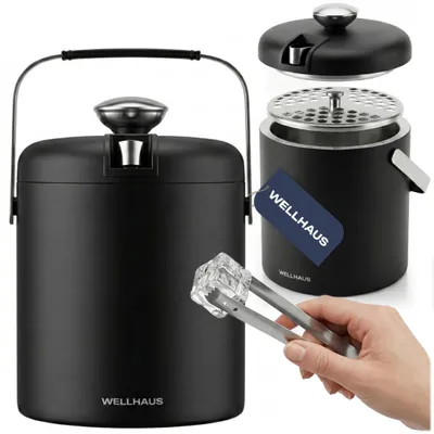 Produktbild von WELLHAUS Eiskübel mit Zange 1,3l Schwarz