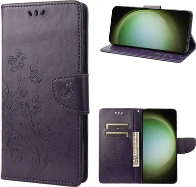 Produktbild von König Design Hülle kompatibel mit Kunstleder Handyhülle - Handy Case Dunkelviolett