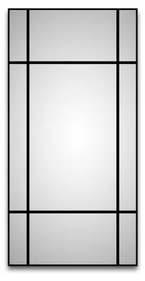 Immagine prodotto di Specchio da parete nero TALOS Black Specchio quadrato 60x120 cm - specchio da parete di grandi dimensioni con linee decorative - specchio da bagno adatto per ambienti umidi cornice in alluminio nero opaco