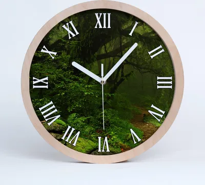 Produktbild von Holzuhr 25fi cm wanduhr - weiße Spitzen - Dschungel in nepal