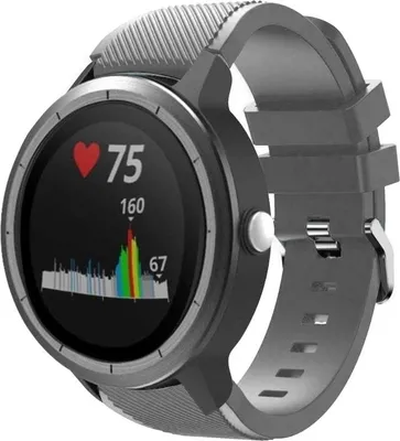 Produktbild von Strap-it Garmin Vivoactive 3 Silikonarmband (Grau)