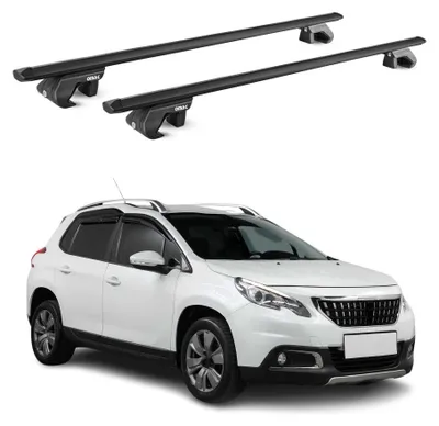 Produktbild von Dachträger Grundtäger für Peugeot 2008 I 2013-2019 90kg Aluminium Schwarz, KI-generiertes Bild