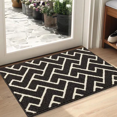 Zdjęcie produktu dla Mata antypoślizgowa do wycierania butów, 50x80 cm, ciemnoszara, wodoodporna, antypoślizgowa, nadająca się do prania