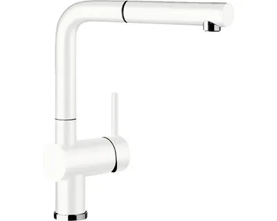 Produktbild von BLANCO LINUS-S Armatur / Silgranitweiß / Zugauslauf / Hochdruck