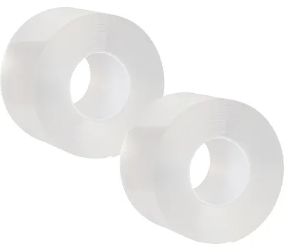 Produktbild von 2er-Set Doppelseitiges Nano-Klebeband Transparent (5m x 50mm): Starke 110g/cm² Haltekraft, Wiederverwendbar, spurlos ablösbar