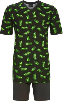 Produktbild von RINGELLA Herren Kurzarm Pyjama "Dollars" 4241316 | Graphit Größe: 56