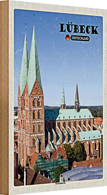 Produktbild von Holzschild Städte Lübeck Deutschland Marienkirche 20x30cm
