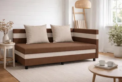 Obrázek produktu pro Válenda s úložným prostorem 80x200 PRIVANO - hnědá / béžová